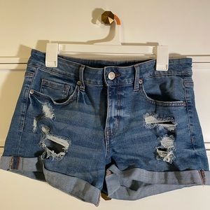 Aéropostale ripped, “low rise” jean shorts, size 12
